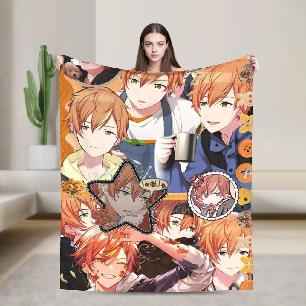 Tsukasa Tenma Flannel Blankets  Warm Bedding Throws for Couch Bed Travel Funny Bedspread Sofa Bed Cover