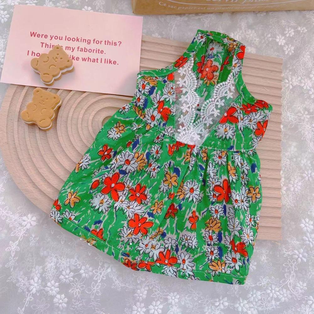 

Cotton Puppy Dress Lace Pet Dress Skirt Bichon Frise Dog Dress Cat L зелёный