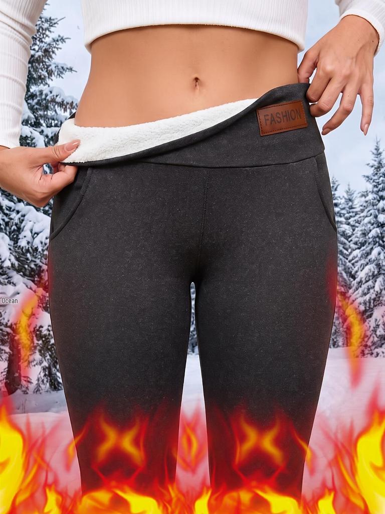 Übergröße Samtgefütterte Warme Leggings - Herbst/Winter Verdicktes Lammfell