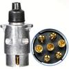7 Pin Towbar Trailer Socket Metal Aluminium Alloy Towing 12V Round Adapter Car Lights Connectors for Boats Truck Caravan