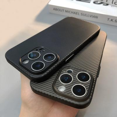 Transparent Carbon Fiber Pattern Case For iPhone 16 15 14 13 12 Pro Max Plus 16E Ultra Thin Cooling Matte Slim Shockproof Cover
