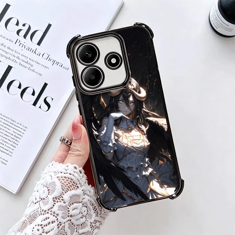 Albedo O-Overlords Anime Plating Phone Case For Xiaomi Redmi Note 14 15 Pro Plus 13 12 11 11S 11T 10 9S 9 5G Anti-Fall Airabag C