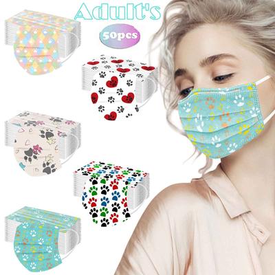 Adult  Women Man  Disposable Face Mask Industrial 3Ply Ear Loop 50PC Mask