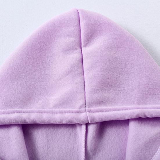 Women Hoodies Hooded Zipper Autumn Winter Thick Solid Color Drawtring Sweatshirt Coat for Daily Wear