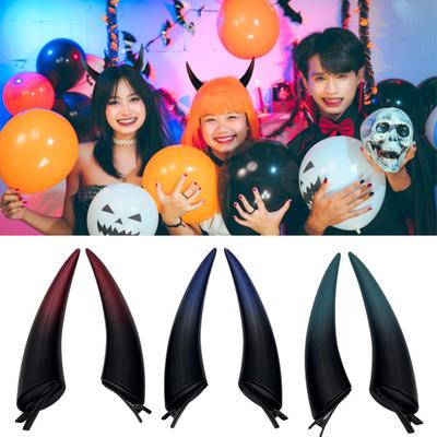 1 Pair Devil Horn Hair Clip Halloween Cosplay Demons Horn Duckbill Clamp Adjustable Women Girls Hair Barrette Hair Accessories Photo Prop Gift