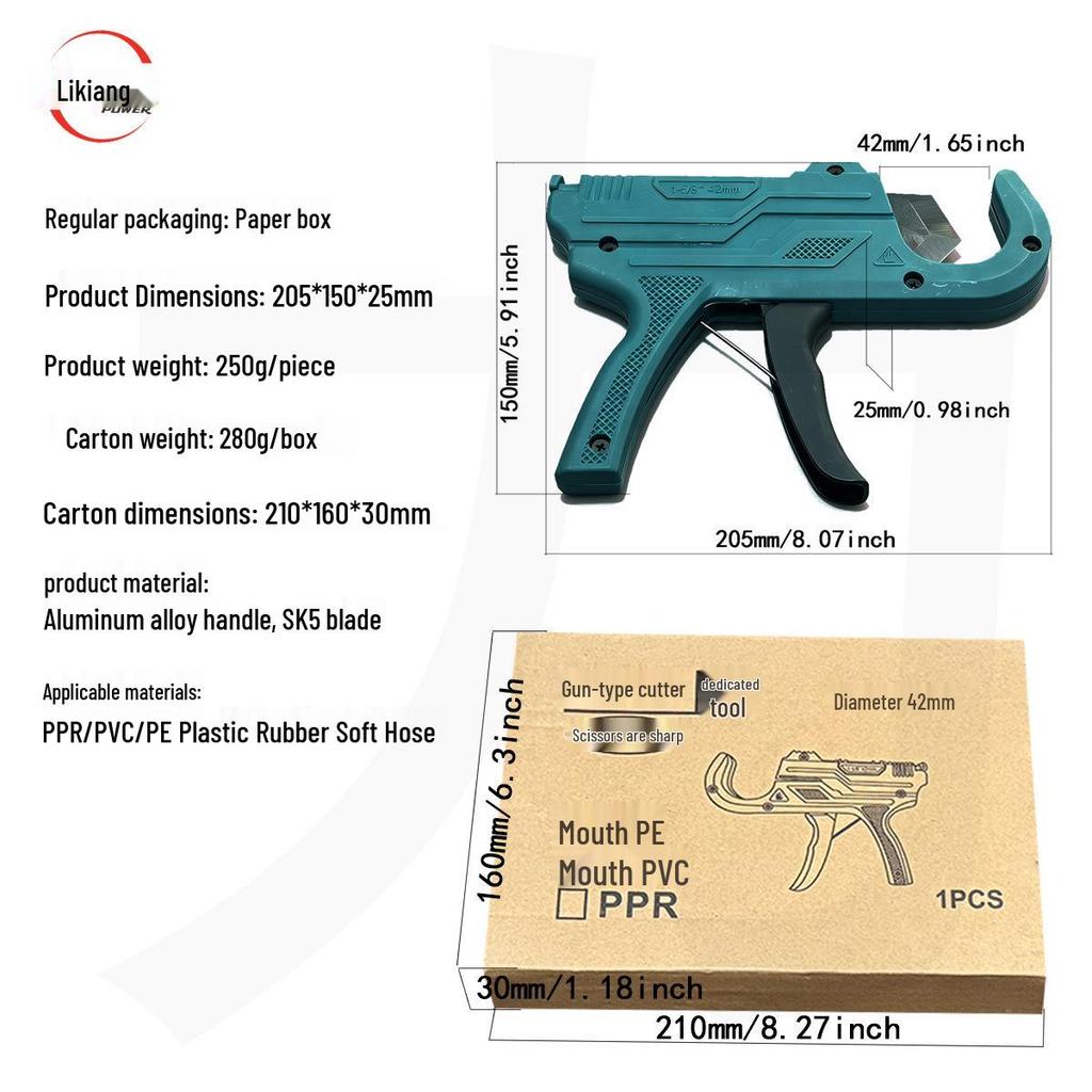 Gun-Type Pipe Scissors - PVC, PPR, PE Pipe Cutter, 42-Style Hot Melt Tool