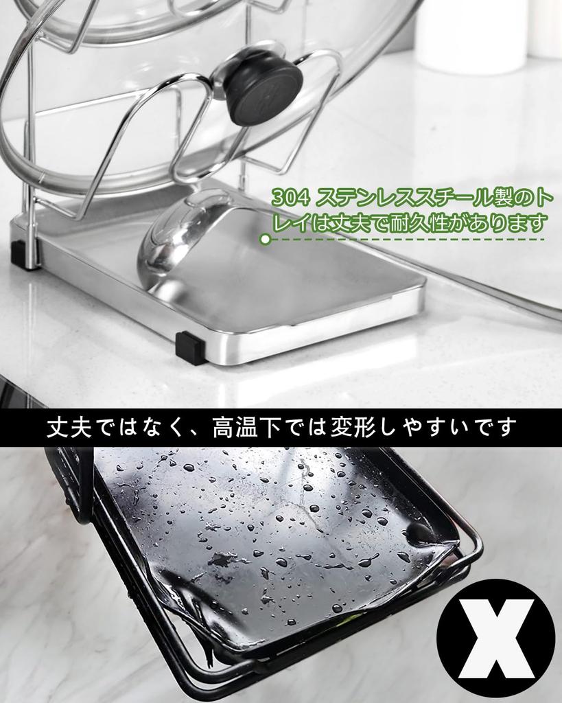 YQh Kitchen Pot Lid Cutting Board Stainless with Stainless Steel Multifunctional Kitchen Pot Lid Storage for Countertop Use & Stand, Steel, Tray,