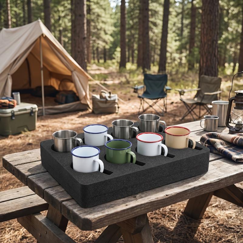 RV Cup Holder 8/13 Slot Foam Space Saving Rack Multi-Function Drink Mug Storage for Caravan Camping Travel