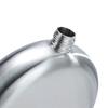 304 Stainless Steel Round Hip Flask with Keychain - 2 Pack
