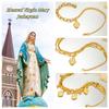 Bracciale Vergine Maria Benedetta Jeshayuan per Donna Colore Oro Braccialetti Madonna Amuleti Cristiani in Acciaio Inossidabile Gioielli Regalo