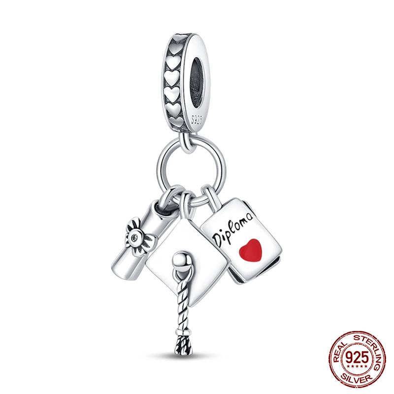 Copper Graduation Season Series Colored Owl Bachelor'S Hat Charms Beads Fit Qikaola Original Bracelets Diy Jewelry