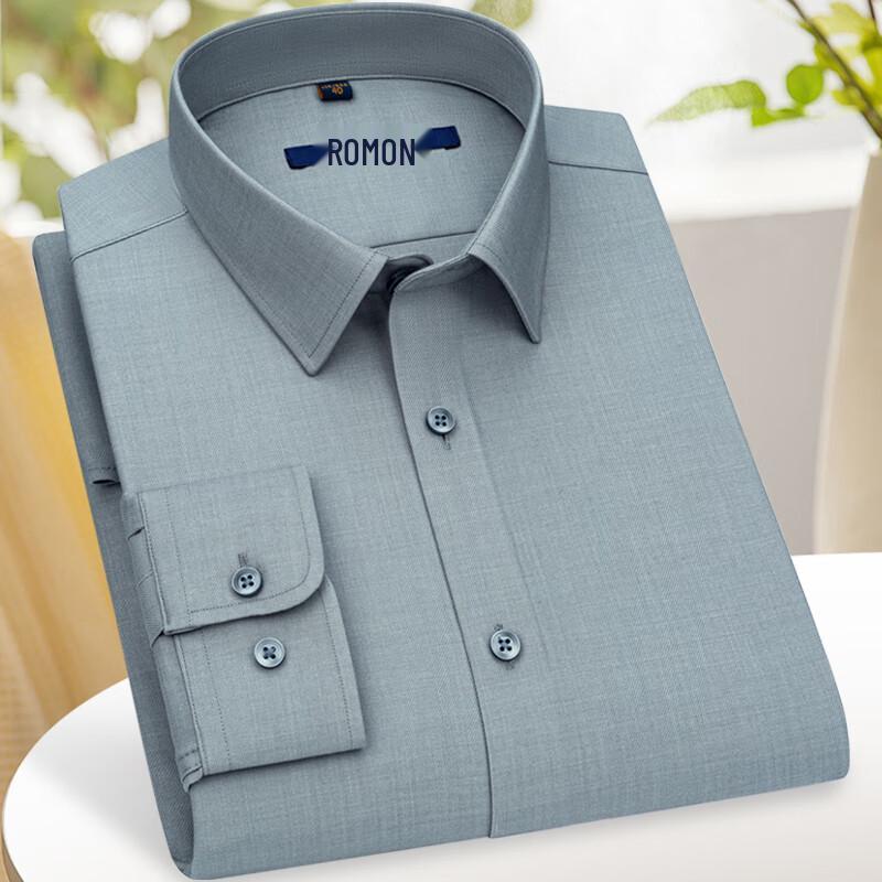 

Luomeng Men s Solid Soft Wool Long Sleeve Shirt 40