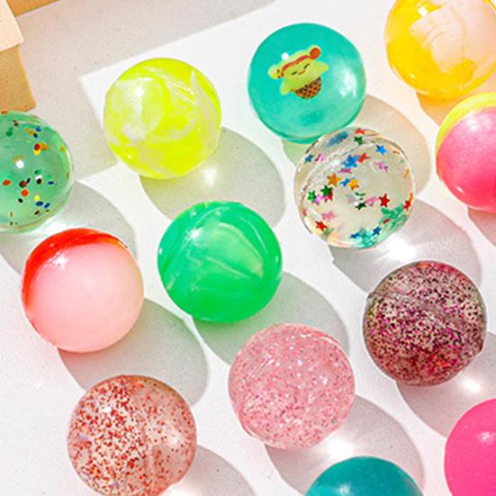 100Pcs Color Toy Indoor Bouncing Balls Fun Portable Transparent Outdoor Play Flexible Ball Toys for Kids