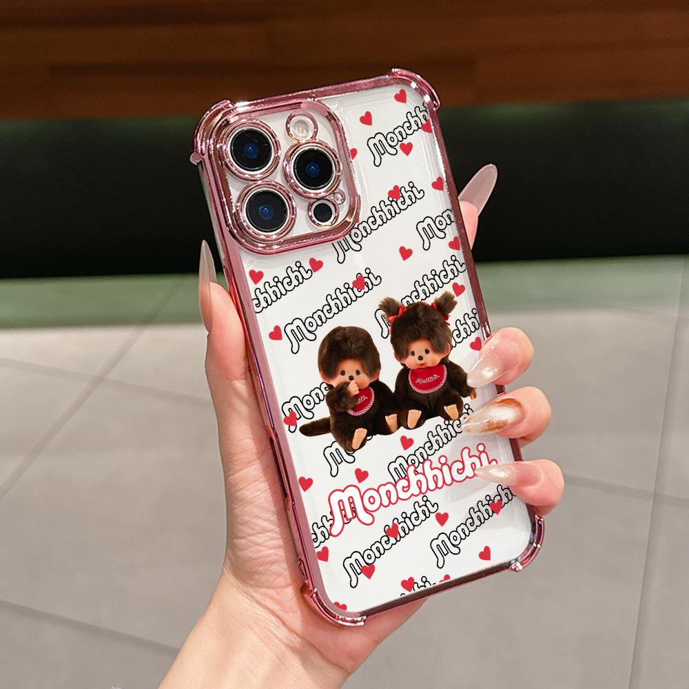 

Cute Monchhichis New Ins Phone Case for Samsung Galaxy A57 A56 A55 A54 A53 A52 A37 A36 A16 A06 4G 5G Anti-drop Transparent Cover Galaxy A55 5G