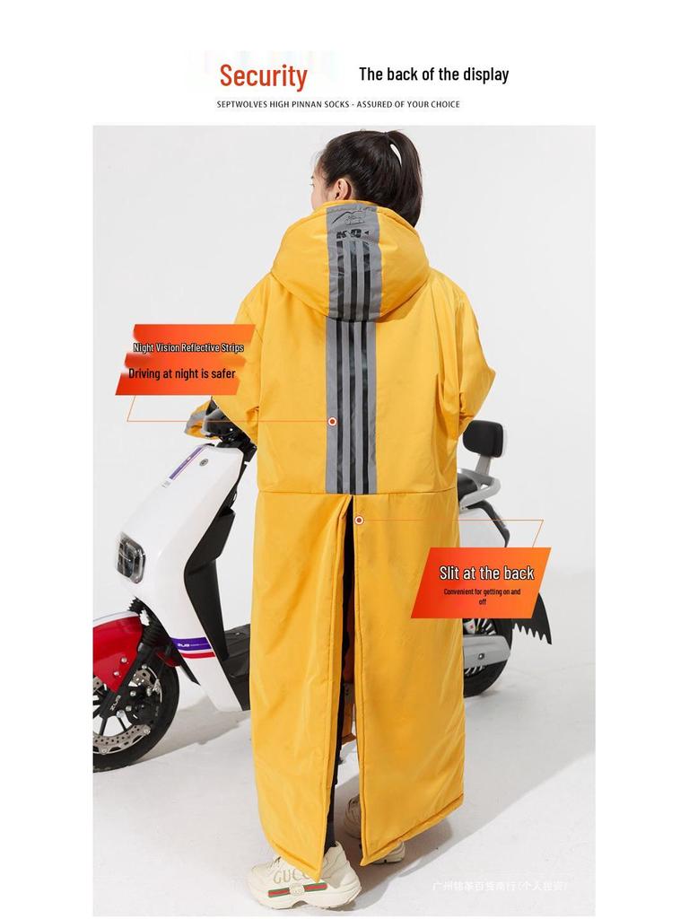 Women's 40° Winter Cycling Suit - Electric Vehicle Style, Northeast Cold-Proof, Below Zero Windproof Quilted One-Piece Windbreaker