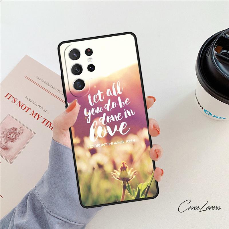 Bible Verse Phone Case For Samsung Galaxy S24 S25 S23 S22 Ultra Note 10 20 Plus S20 S21 FE Cover