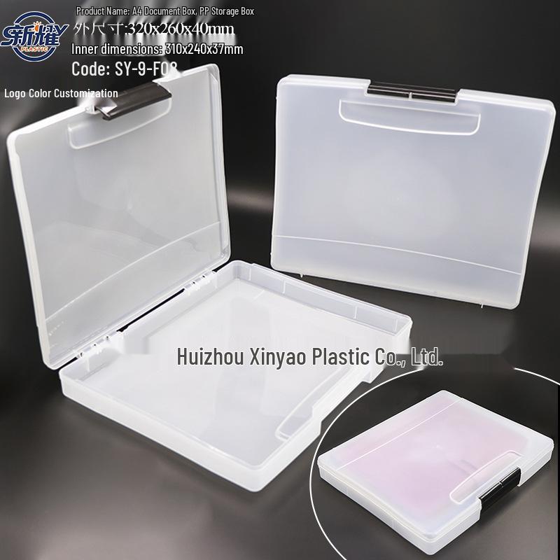 Large Capacity A4 File Box with Pen Slot & Clipboard for A5 Paper Storage