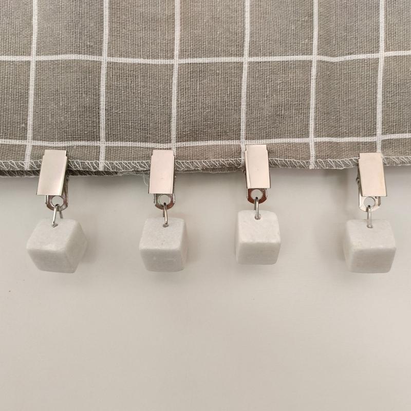 Zestaw 4 obciążników do obrusu Kamień marmurowy Ciężkie zawieszki Wieszaki do obrusu z klipsami na stół piknikowy na imprezę plenerową