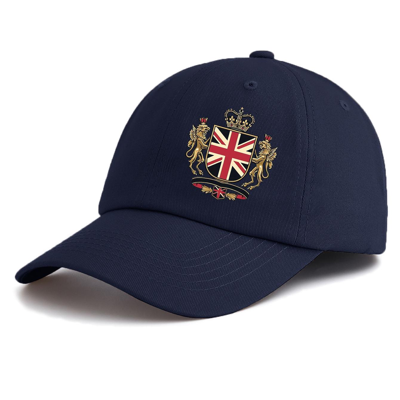 

1pc UK Print Baseball Cap for Adults, Minimalist Retro Style Casual Soft Adjustable Dad Hat, Perfect As Gift