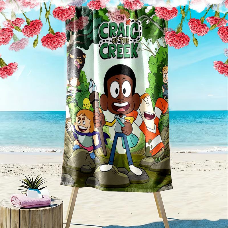 Stream Adventure Craig 2D Flat Print Beach Towel, Large Soft Quick Dry Towel for Beach Camping SwimmingZSTJ0915401