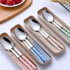 Stainless Steel Tableware Set Spoon Fork Chopsticks Gift Tableware Three-piece Set