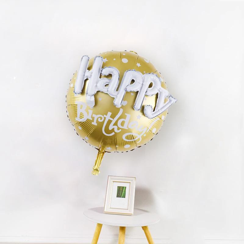 

22 Inch Assembly One-Piece English Printing Birthday Balloon Decoration Children Boys And Girls Party Photo Scene Arrangement 22 inch assembled birthday ball gold