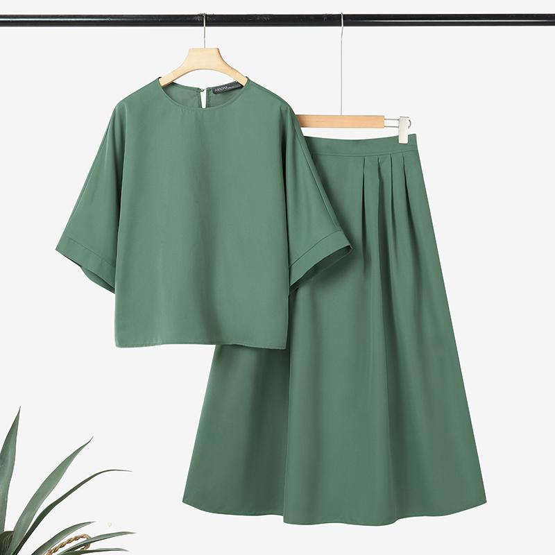 ZANZEA Bluză cu mâneci 3/4 pentru femei și fuste lungi, seturi de costume din două piese de vară