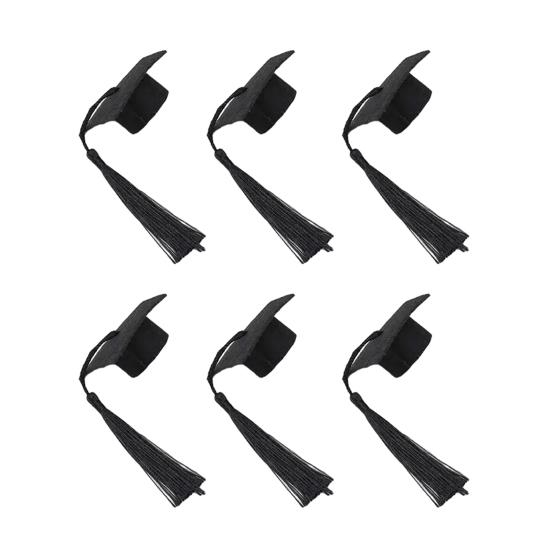 Mini Felt Graduation Cap Tassel Set DIY Party Decor for Bottles Cupcakes Cake Toppers Wine Bottle Accessories for Graduation Ceremony Photo Props