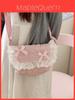 Cotton Heartshaped Crossbody Bag With Lace Detailing For Daily Use