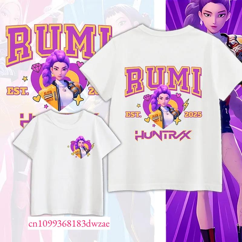 2026 Huntrix Kpop Demon Hunters T-Shirt for Boys Girls Fans Gift Summer O Neck Short Sleeve Tees Fashion Kids T-shirt polyester