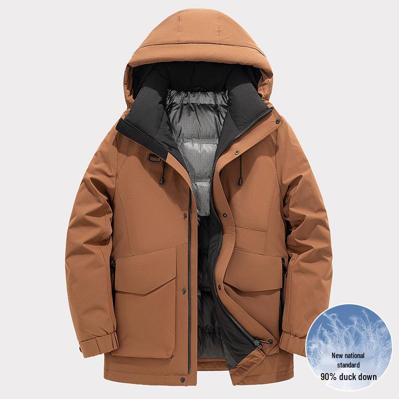 Men's Graphene Thickened Hooded Down Ski Jacket for Autumn & Winter - Warm, Casual & Outdoor Wear