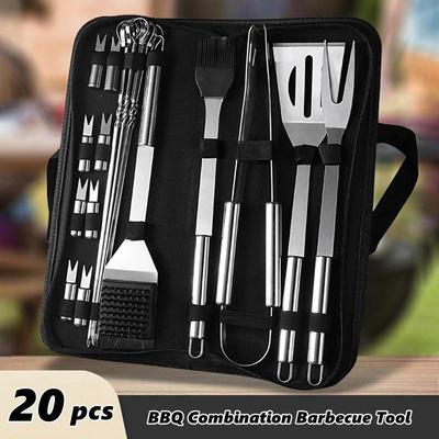 Grillbesteck-Set Outdoor-Camping-Geschirr Edelstahl-Grill-Kits Outdoor Home Grill-Kombination Grill-Kits Camping-Kochgeschirr