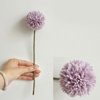 Simulação de buquê de hortênsia, bola de flores de seda falsa, crisântemo para mesa de jantar, sala de estar e casa