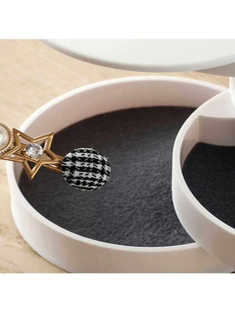 Rotating Multi-layer Desktop Storage Box Hair Accessories Jewelry Makeup BoxNWith Lid Dustproof Jewelry Box Jewelry Storage Box