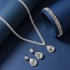 New Water Drop Set, Jewelry, Rhinestone Set, Bridal Necklace, Earrings, Bracelet, Three-piece Set, Collarbone Chain.