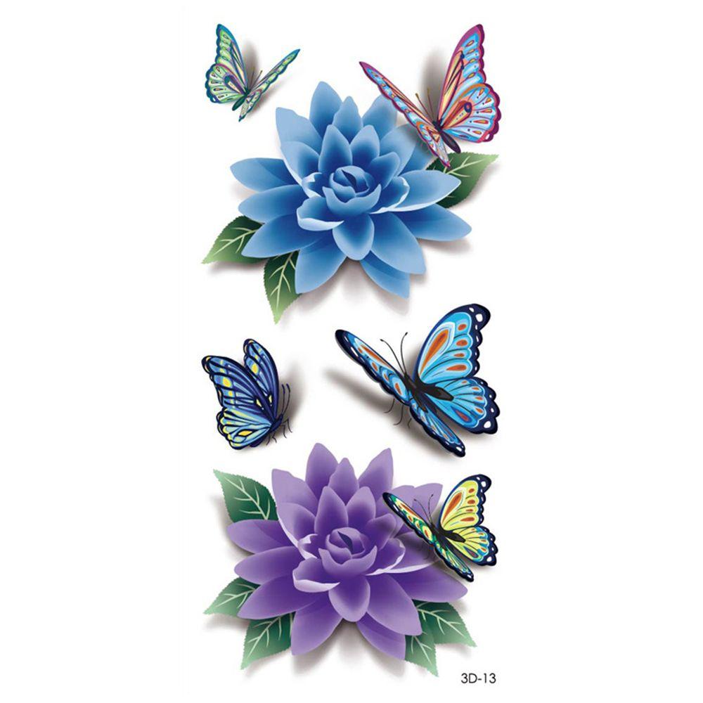 Easy To Clean 3D Butterfly Flower Feather Party Accessories Women Tattoo Sticker Body Stickers