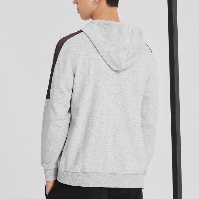 Puma Solid Color Logo Print Drawstring Hooded Jacket Men Outerwear Grey 848241-04