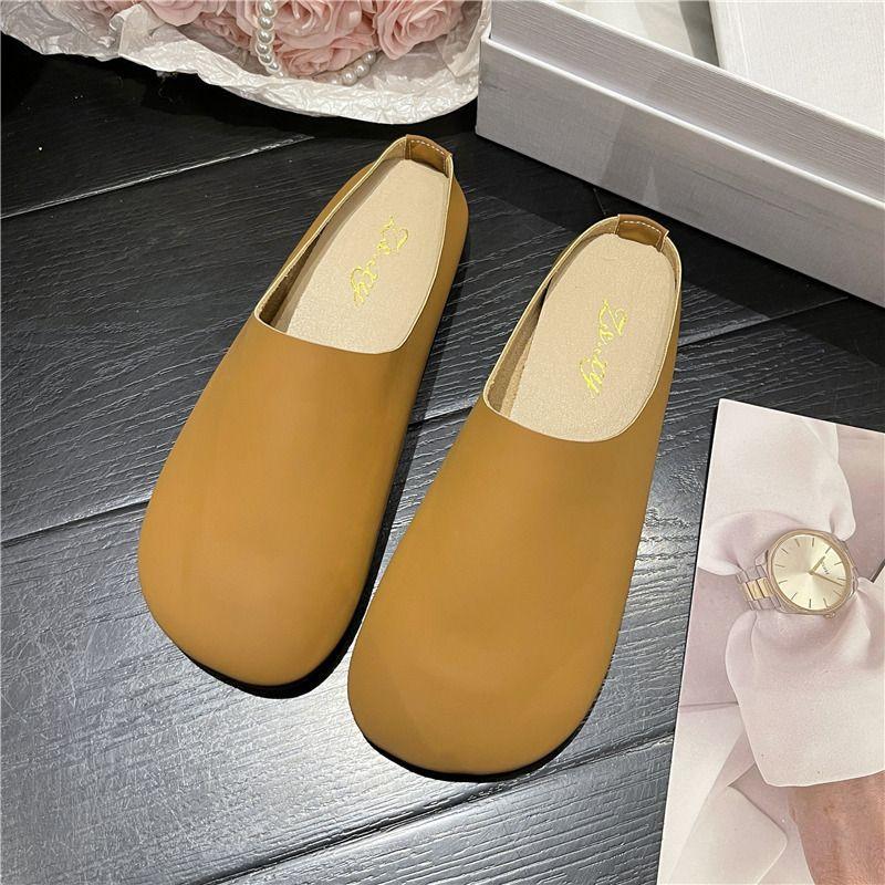 

Ветер ретро мягкая кожа одна педаль сумка голова полушлепанцы женские носить мягкая кожа новые сандалии 40