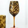 Leopard-print Goblet Vintage Egg Cup Handmade Amber Spot Goblet Household Wine Glass New Crystal Glass Cup High-end Wine Glasses