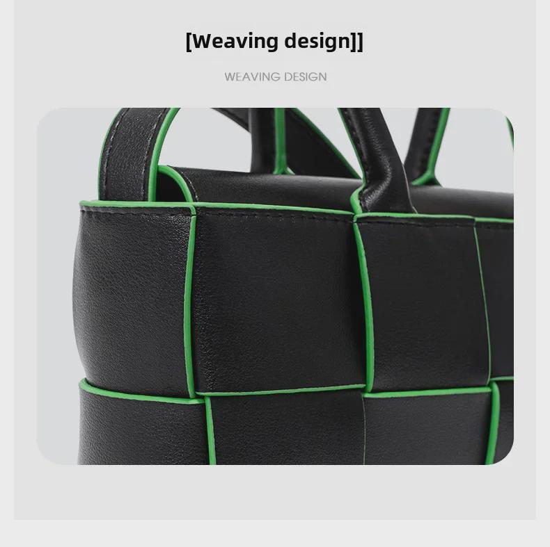 Korean Genuine Leather Woven Handbag - Stylish, High-End Crossbody & Tote for Women