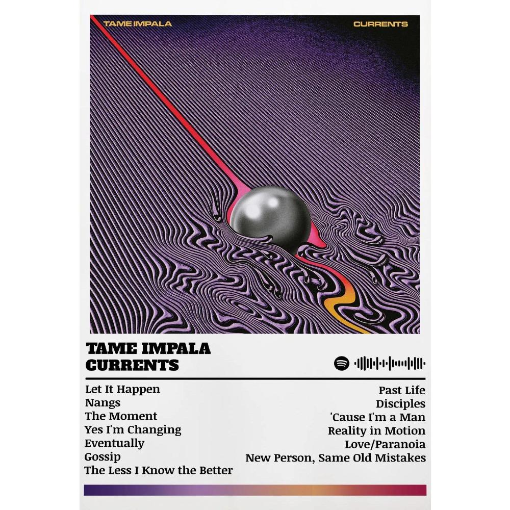 Berühmte Rapper Rock Tame Impala Poster Album Cover Drucke Popmusik Band Currents Leinwandbild Wandbilder Heim Raum Dekoration