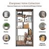 Libreria a 6 Livelli, Mobile Portaoggetti luminoso a LED, con Ante, 1 cassetto, Struttura in Acciaio, per Soggiorno, Ufficio, Camera da Letto