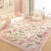 Living Room Carpet Pink Flower Rug Big Size Home Decoration Floor Mat Soft Plush Room Decor Large Area Rugs Shaggy Bedroom