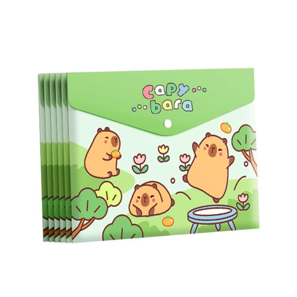 5PCS/Set Large Capacity File Bag Snap-fastener Document Bag Portable A4 File Folder  School Office