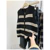 Striped Knitted Cardigan Vest Women's Spring and Autumn Loose Outer Wear Stacked Shirt Vest Sweater Vest Top