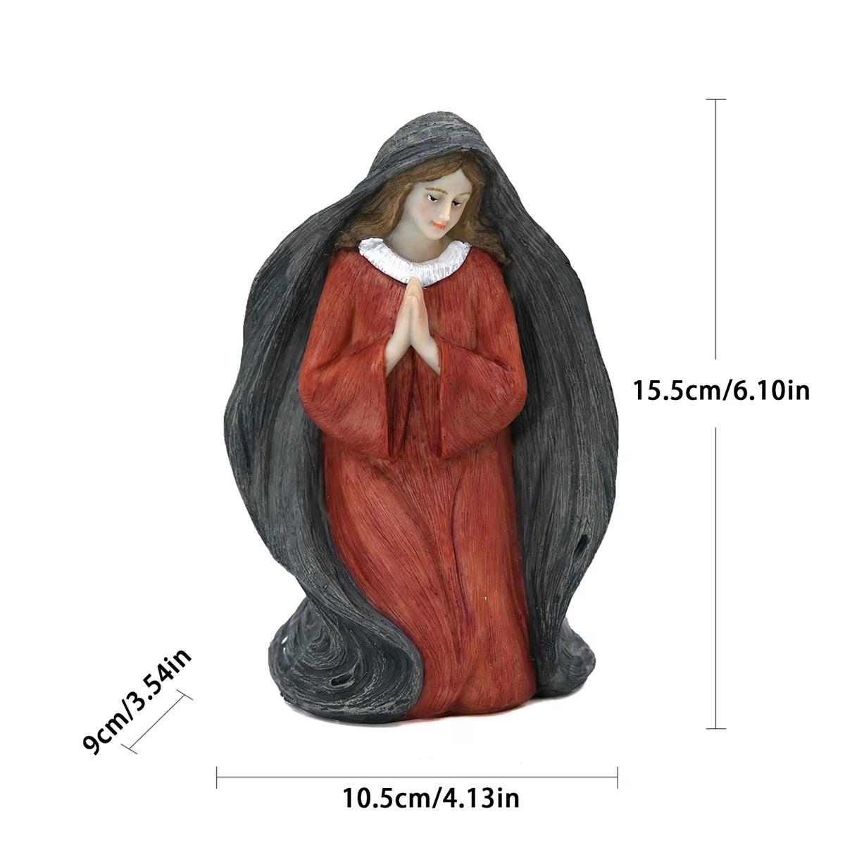 

Mary Statue Small Tabletop Statue Craft Small Religious Sculpture For Bookcase Bookshelf Display Cabinet Dressing Table