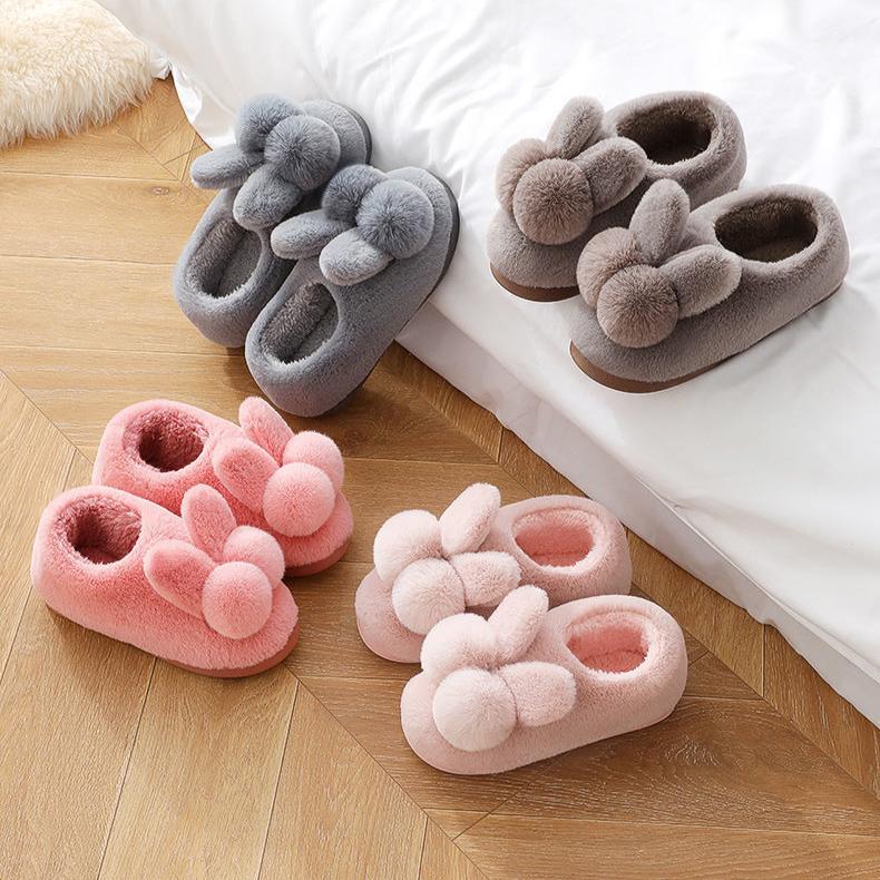 Pantofole da casa in cotone da donna per l'inverno Calde e spesse con suola Coppia di scarpe da interno antiscivolo per autunno e inverno