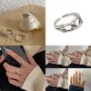Korean Ins Style Minimalist Chain Design S925 Silver Geometric Ring For Women