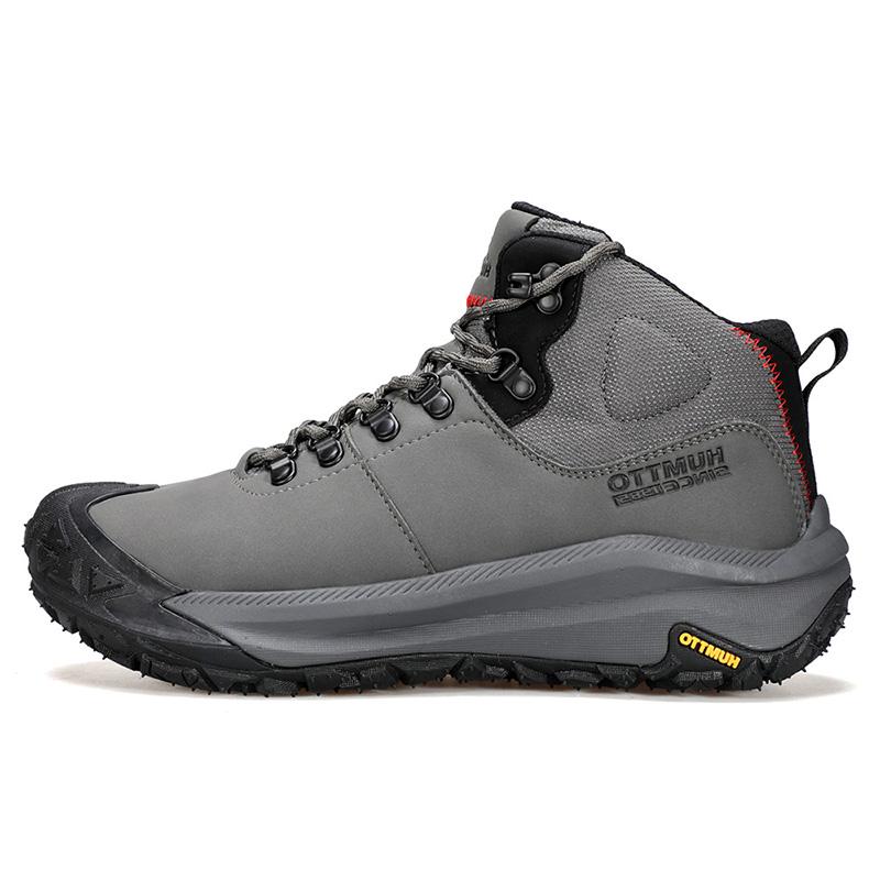 HUMTTO Outdoor Ankle Boots Men Leather Hiking Boots Non-slip Camping Trekking Men's Sports Shoes Winter Safety Sneakers