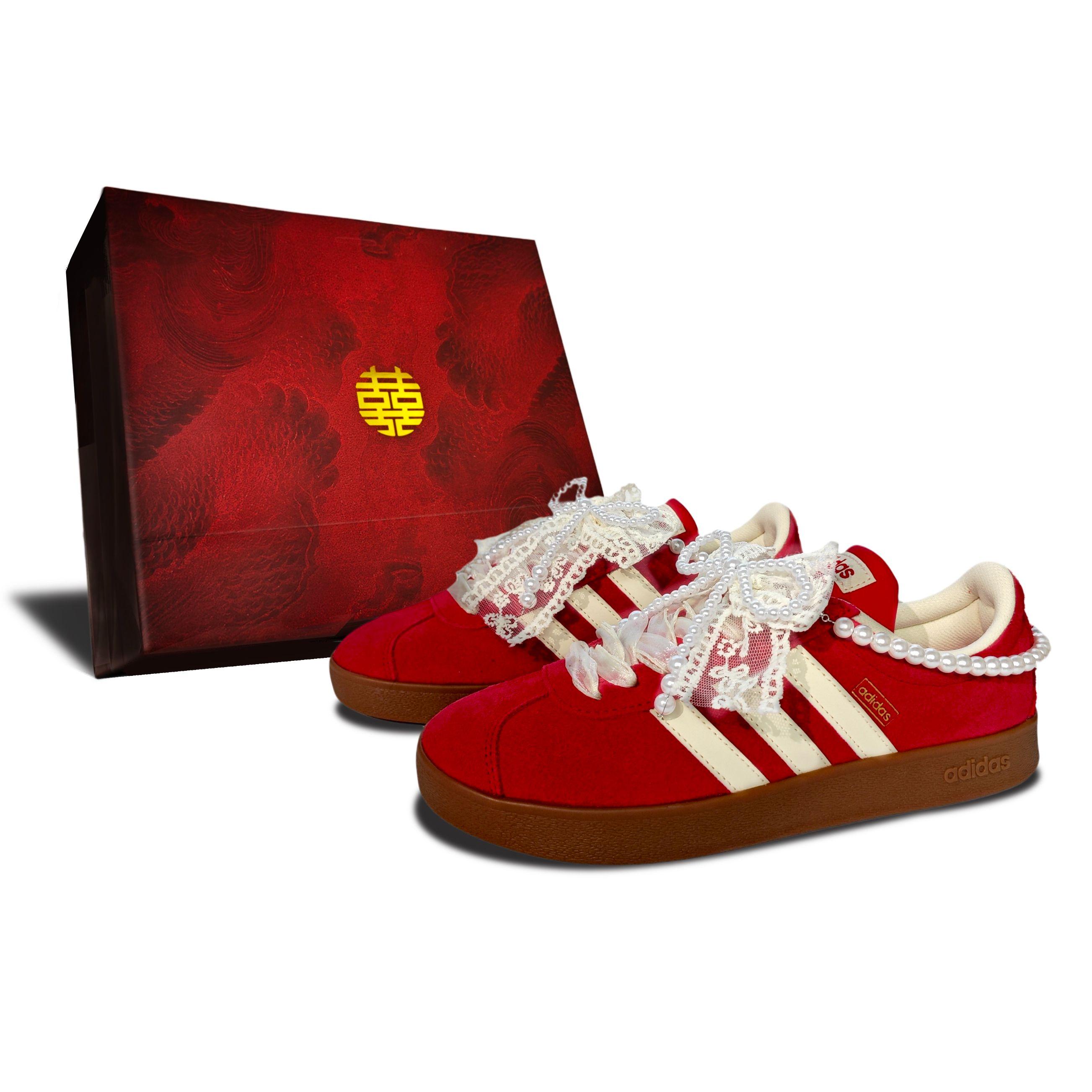 

Adidas Vl Court Classic Alice Dream LD Abrasion Resistant Low top Skateboard Shoes Women s Red KK3774(Team1137-LD) 40